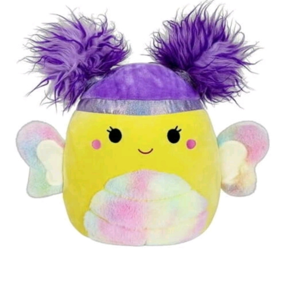 Squishmallows Yellow and Purple Stuffed Animal with Fairy Wings Posey